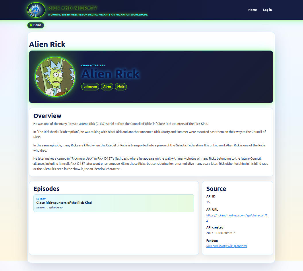 Profile for character.