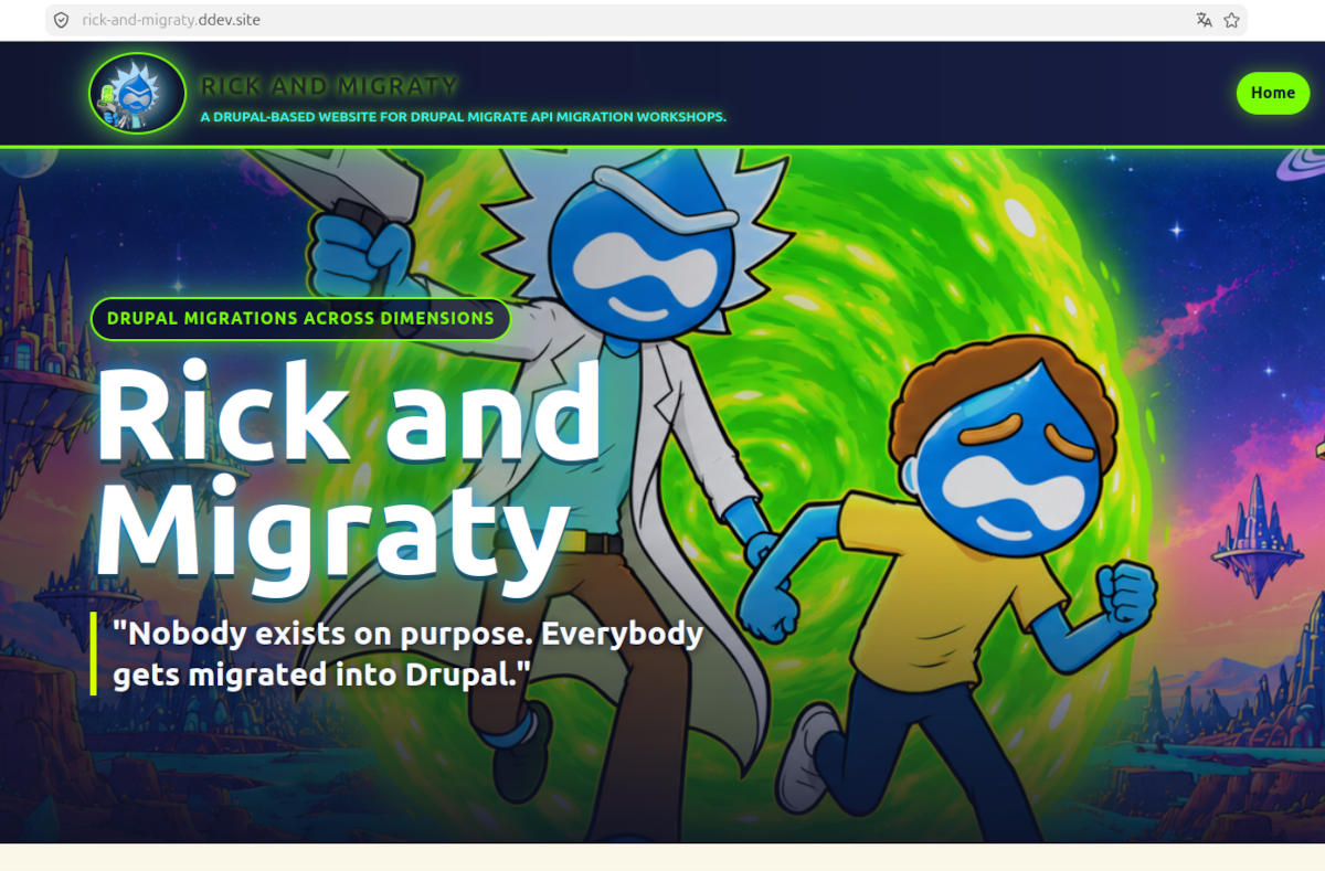 Home of Rick and Migraty website in your local environment.